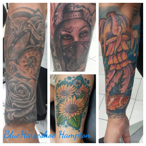 Work by Blue Horseshoe Tattoo and Body Piercing