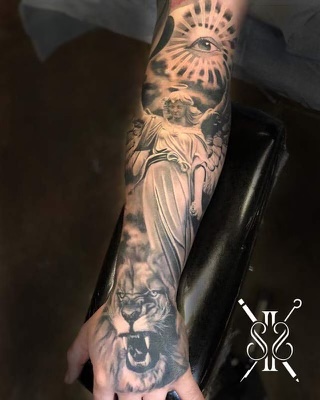 Work by Entombed Tattoo