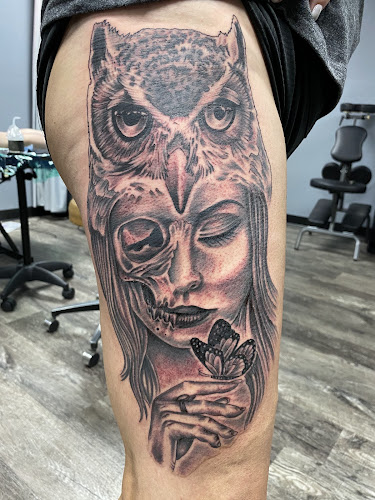 Work by Single Needle Tattoo