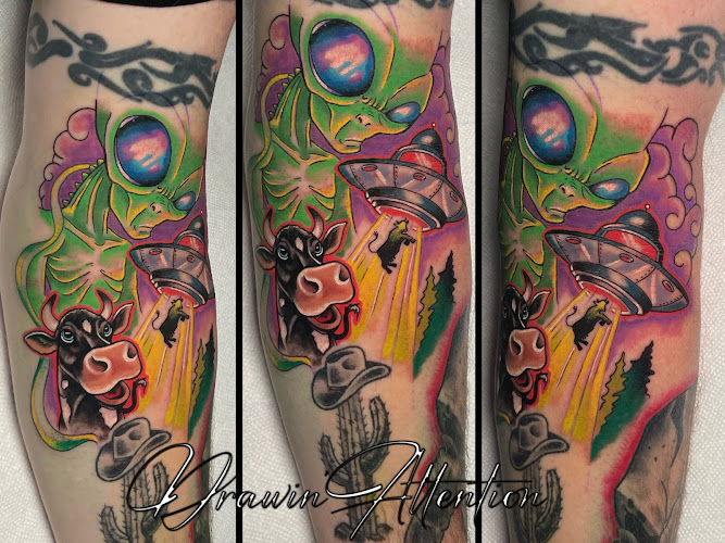 Work by Drawin' Attention Tattoos and Laser Removal