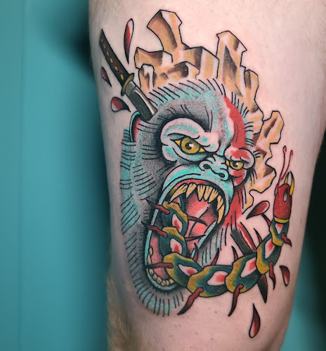 Work by Modern Dagger Tattoo Company
