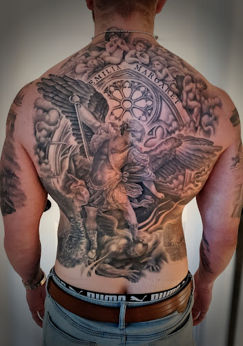 Work by Jay Wheeler at North Main Tattoo Studio